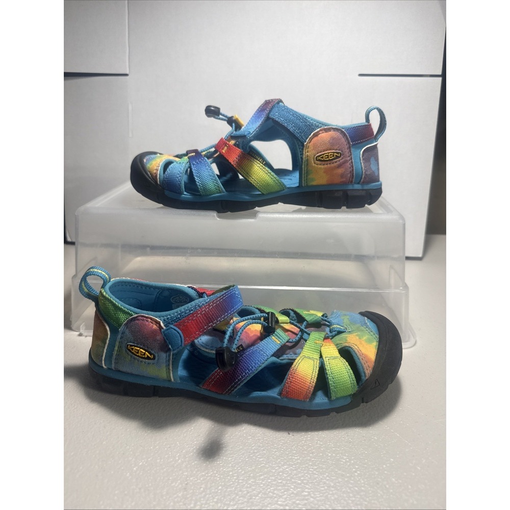 Keen Seacamp II CNX Unisex Youth Size 4 Blue Yellow Pink Walking Outdoor Sandals